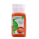 Đậu lăng đỏ cam san hô hữu cơ Markal