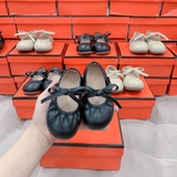 Giày búp bê da phối nơ