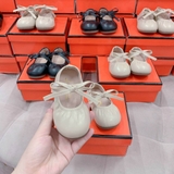 Giày búp bê da phối nơ
