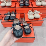Giày búp bê da phối nơ
