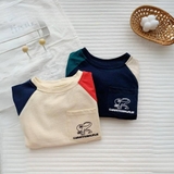 Áo phông cotton raplan bé trai dài tay