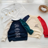 Áo phông cotton raplan bé trai dài tay