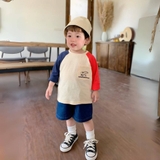 Áo phông cotton raplan bé trai dài tay