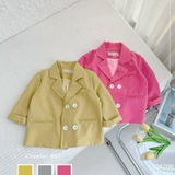 Áo vest blazer trơn bé gái 4 khuy Hàn Quốc