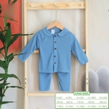 Bộ dài cổ sen chất len tăm cài cúc bé gái