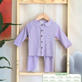Bộ dài cổ sen chất len tăm cài cúc bé gái