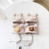 Mũ kaki trùm đầu đính gấu thỏ dễ thương