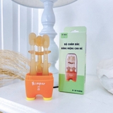 Bộ bàn chải chăm sóc răng miệng silicon 3in1 Honper