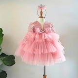 Váy công chúa kim sa tay dài cho bé gái