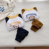 Bộ cotton thu đông dài tay cho bé