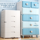 Tủ nhựa gấu thỏ cho bé FINLEY ngăn kéo 5 tầng