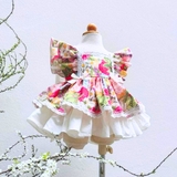 Đầm hoa Lolita cánh tiên kem Turban cho bé
