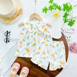 Bộ đùi cổ sen tay sát nách thun lạnh cho bé