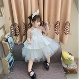 Đầm công chúa dây chéo đính nơ