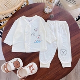 Bộ sơ sinh dài tay HN Kids cúc lệch