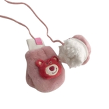 Găng tay lông thỏ gấu dâu Hàn Quốc