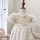 Váy tiểu thư xốp tơ hoa nhí