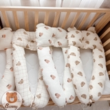 Gối  chữ U chất xô muslin Bunny