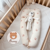 Gối  chữ U chất xô muslin Bunny