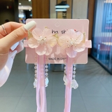 Set kẹp tóc nơ hoa tua rua cho bé