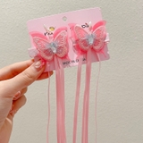 Set kẹp tóc nơ hoa tua rua cho bé