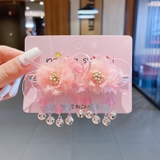 Set kẹp tóc nơ hoa tua rua cho bé