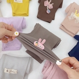 Quần legging tăm nhiều màu đính phụ kiện bé gái