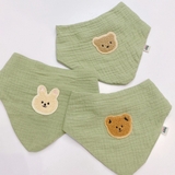 Set 2 yếm xô Moony thêu gấu thỏ xinh xắn cho bé