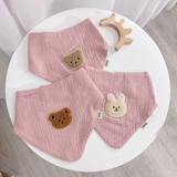 Set 2 yếm xô Moony thêu gấu thỏ xinh xắn cho bé