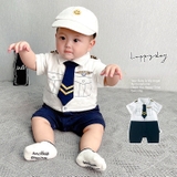 Bodysuit hải quân kèm cà vạt bé trai