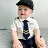 Bodysuit hải quân kèm cà vạt bé trai