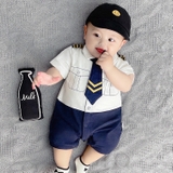 Bodysuit hải quân kèm cà vạt bé trai