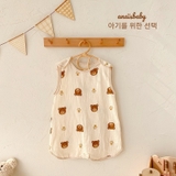 Túi ngủ xô muslin mùa hè cho bé