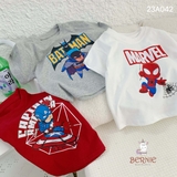 Áo phông cotton hình siêu nhân cho bé trai
