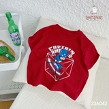 Áo phông cotton hình siêu nhân cho bé trai