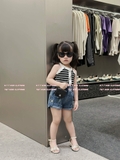 Set bộ áo dây tăm và quần short bò