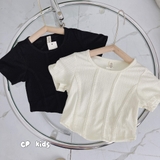 Áo croptop ngắn tay vạt bầu