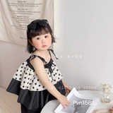 Set bộ 2 dây 2 tầng áo rộng quần ống tăm loe xẻ tà