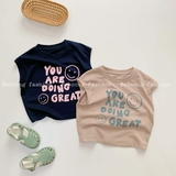 Áo sát nách tay hến smile cho bé