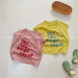 Áo sát nách tay hến smile cho bé