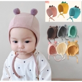 Mũ trùm đầu đính cục bông siêu đáng yêu
