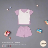 Bộ cộc tay cổ tim phối sườn Cookie chất tăm lạnh