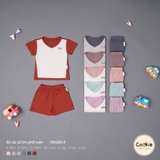 Bộ cộc tay cổ tim phối sườn Cookie chất tăm lạnh