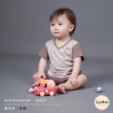 Bộ cộc tay cổ tim phối sườn Cookie chất tăm lạnh