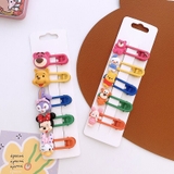 Set 5 kẹp tóc nhựa họa tiết hoạt hình