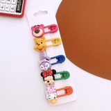 Set 5 kẹp tóc nhựa họa tiết hoạt hình