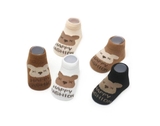 Set 5 đôi vớ Kidsock cổ ngắn hình gấu chống trượt