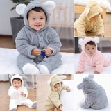 Bodysuit nỉ nhung gấu lông ấm dài tay