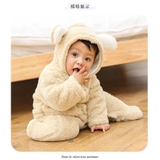 Bodysuit nỉ nhung gấu lông ấm dài tay