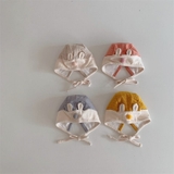 Mũ nón cotton buộc dây tai thỏ mũi bông